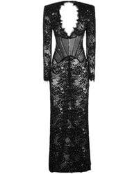Nissa - Crystal-Embellished Lace Maxi Dress - Lyst