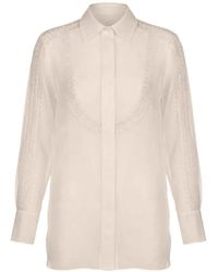 Valentino Garavani - Chemise Transparente Ornée De Perles - Lyst