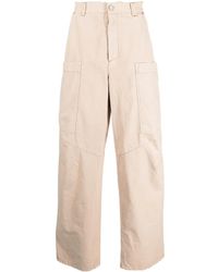 Palm Angels - Wide-Leg Cotton Cargo Trousers - Lyst