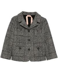 N°21 - Check-Pattern Notched-Lapels Jacket - Lyst