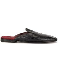 Dolce & Gabbana Slippers con effetto coccodrillo - Nero