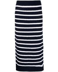 Polo Ralph Lauren - Striped Cable-knit Midi Skirt - Lyst