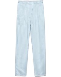 Prada - Striped Silk Trousers - Lyst