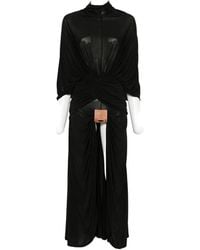 Jean Paul Gaultier - Draped Logo-Patch Maxi Dress - Lyst