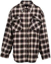 OPEN YY - Pearl-Embellished Plaid Shirt - Lyst