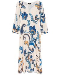 Etro - Abito Midi Con Stampa A Fiori - Lyst