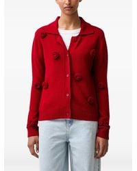 Stine Goya - Flower-Appliqué Collared Cardigan - Lyst