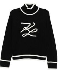 KARL LAGERFELD - Autograph-Braided Jumper - Lyst