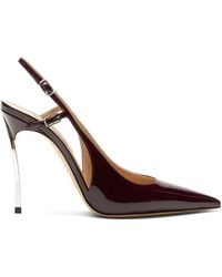 Casadei - Superblade Patent Leather Slingback Pumps - Lyst