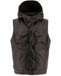 Engineered Garments - Gilet Effetto Coccodrillo Con Cappuccio - Lyst