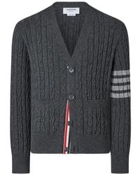 Thom Browne - Cashmere Cable Stitch 4-Bar Relaxed Fit Cardigan - Lyst