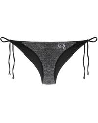 Karl Lagerfeld - Ikon Lurex Tie-Fastening Bikini Bottoms - Lyst