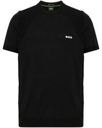 BOSS - Logo-print cotton-blend T-shirt - Lyst