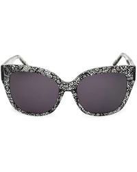 Bebe - Lace-Print Square-Frame Sunglasses - Lyst