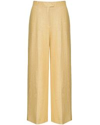 12 STOREEZ - Side-stripe Linen Wide-leg Trousers - Lyst