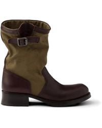 Prada - Bottines En Cuir Et Toile - Lyst