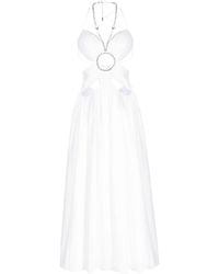 Area - Cut-Out Crystal-Embellished Midi Dress - Lyst