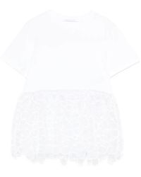 Cecilie Bahnsen - Lace-Detail T-Shirt - Lyst