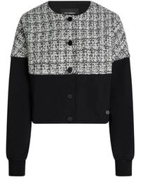 KARL LAGERFELD - Bouclé Panel Jersey Cardigan - Lyst