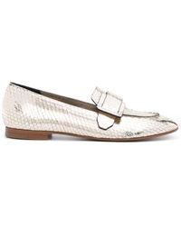 Roberto Del Carlo - Snakeskin-Effect Leather Loafers - Lyst