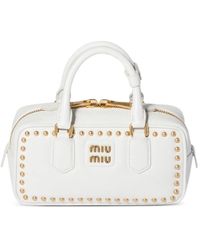 Miu Miu - Arcadie Studded Leather Bag - Lyst