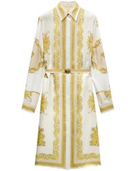 Versace - Printed Silk-Twill Midi Dress - Lyst