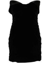 Mugler - Velvet And Satin Mini Dress - Lyst