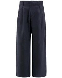 Tonywack - Wide-Leg Pleated Cotton Trousers - Lyst