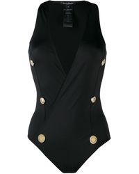 Balmain Badpak Met Knoopdetail - Zwart