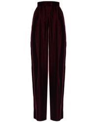 Valentino Garavani - Velvet Pleated Trousers - Lyst