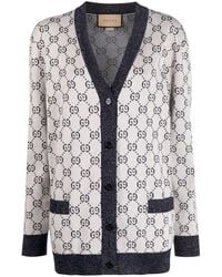 Gucci - Gg Cotton Jacquard Cardigan - Lyst