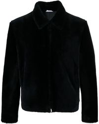 Thom Browne - Leren Jack Met Imitatiebont - Lyst