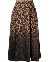 Valentino Garavani - Falda midi con estampado de leopardo - Lyst