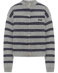 Miu Miu - Cardigan A Righe - Lyst