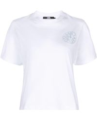 Karl Lagerfeld - T-Shirt aus Bio-Baumwolle mit Logo-Verzierung - Lyst