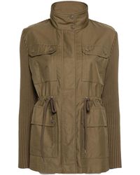 Moncler - Military Jacket With Knitted Sleeves - Lyst