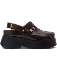 Ganni - Crocodile-Effect Buckle Pumps - Lyst