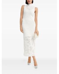 Hervé Léger - Lochstrick-Midikleid mit Stehkragen - Lyst