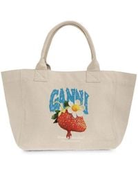 Ganni - Cotton Tote Bag - Lyst