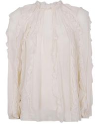 Zimmermann - ハイネック ラッフル ブラウス - Lyst