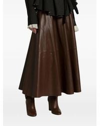 Alberta Ferretti - Flared Leather Maxi Skirt - Lyst