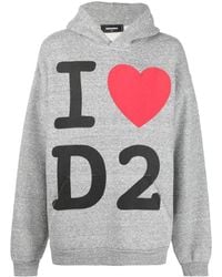 DSquared² - Graphic-Print Cotton Hoodie - Lyst