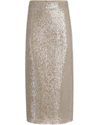 Brunello Cucinelli - Zijden Midi-Rok Met Pailletten - Lyst