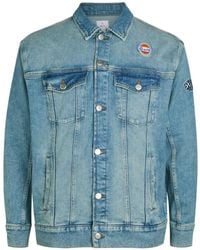 AN-Y1 - Star-Panelled Stretch-Denim Jacket - Lyst