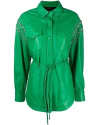 Philipp Plein - Stud-Embellished Leather Shirt - Lyst