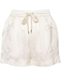 Pinko - Stargate Shorts With Embroidered Design And Drawstring - Lyst