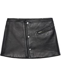 Prada - Leather Mini Skirt - Lyst