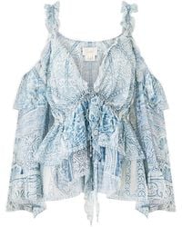 CAMILLA - Cold-Shoulder Ruffled Blouse - Lyst