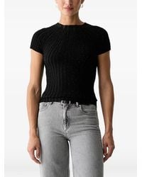 Guess - Rhinestone-Embellished Ribbed-Knit T-Shirt - Lyst