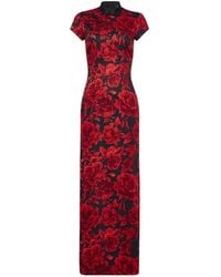 Shanghai Tang - Floral-Print Dress - Lyst